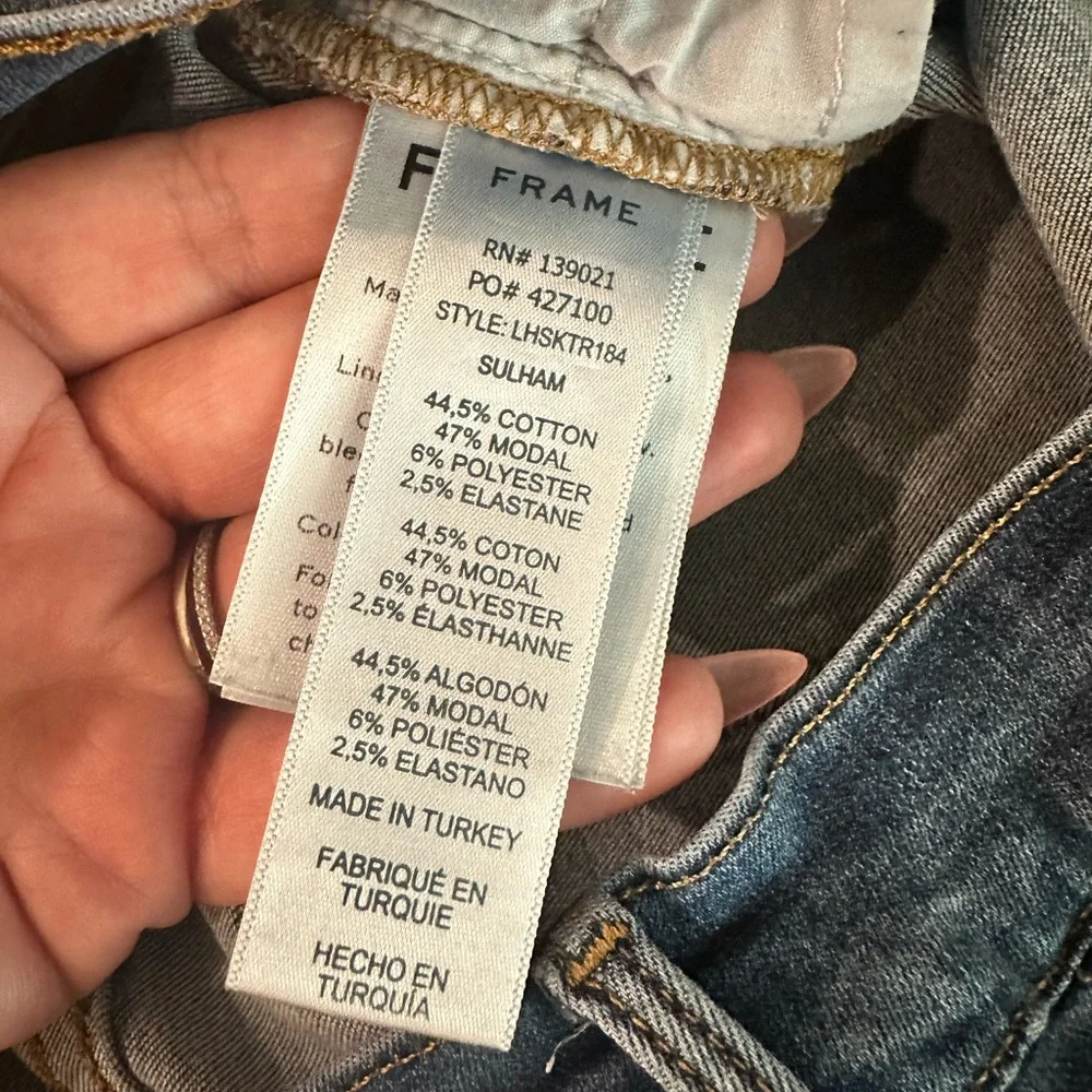 FRAME Le High Skinny Triangle Raw Hem‎ Jeans Sulham Wash Size 30 - Picture 6 of 9